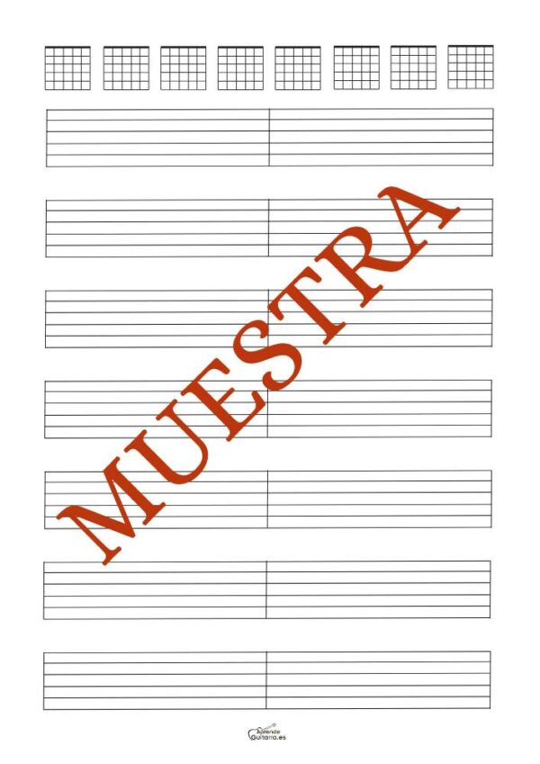 Cuaderno de tablaturas para guitarra flamenca tablaturas en blanco