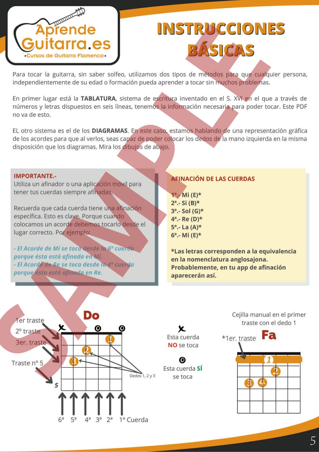 Índice del libro de acordes flamencos con todos los palos incluidos