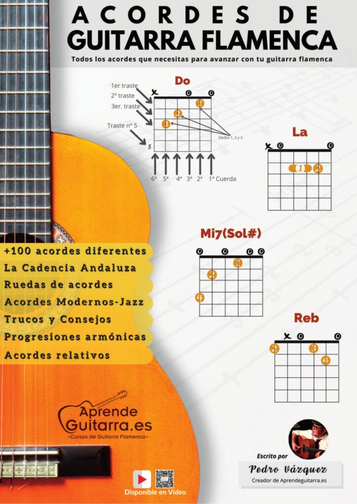 Portada libro Acordes de Guitarra Flamenca – diagramas, cadencias andaluzas y progresiones, 45 páginas A4