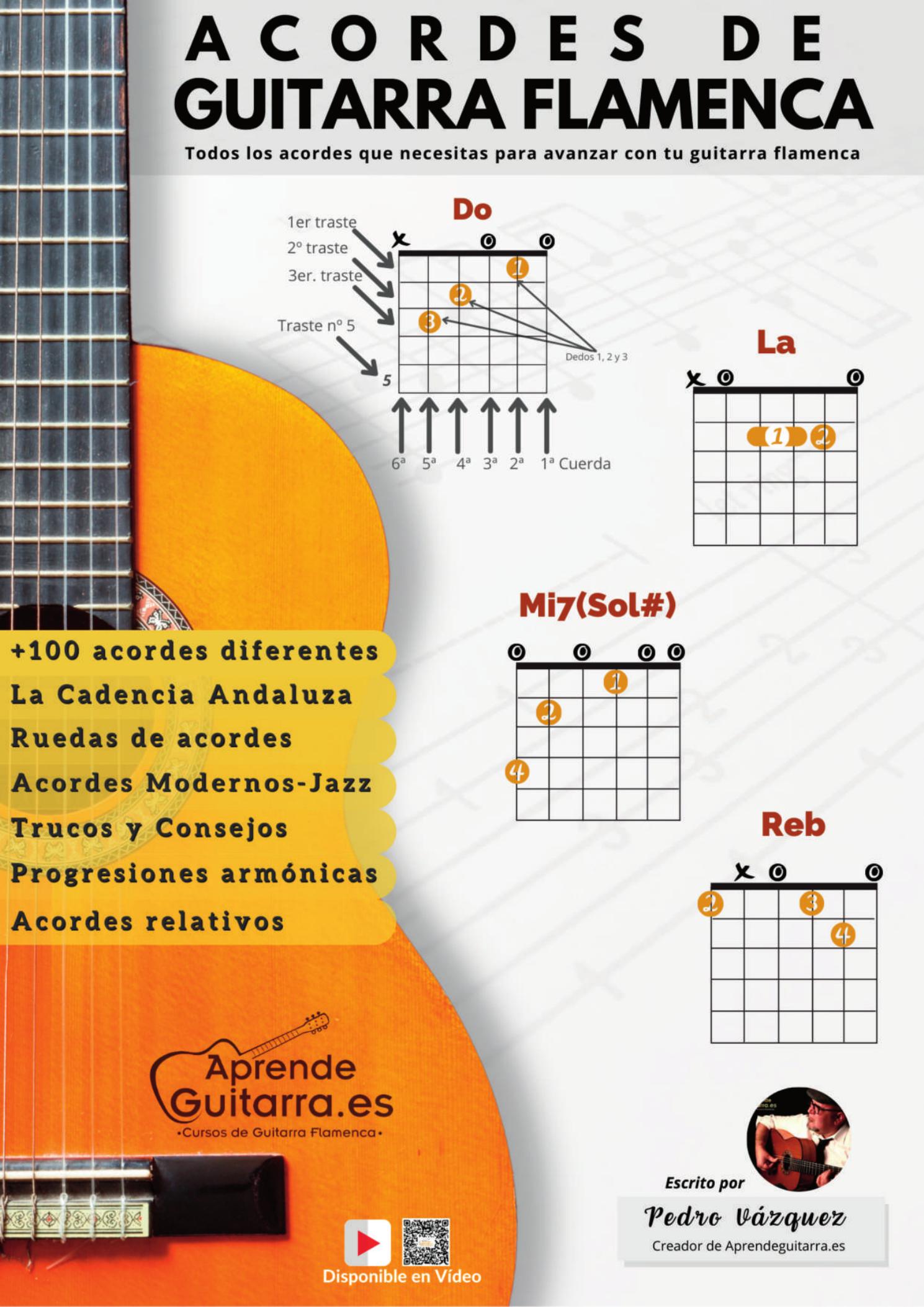 Portada libro Acordes de Guitarra Flamenca – diagramas, cadencias andaluzas y progresiones, 45 páginas A4