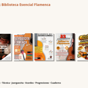 Pack Biblioteca Esencial Flamenca – los 5 libros de guitarra flamenca de Pedro Vázquez: técnica, acordes, progresiones, cancionero y cuaderno de prácticas