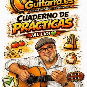 Portada Cuaderno de Prácticas ¡Al Lío! – agenda de estudio para guitarrista flamenco, 206 páginas A5